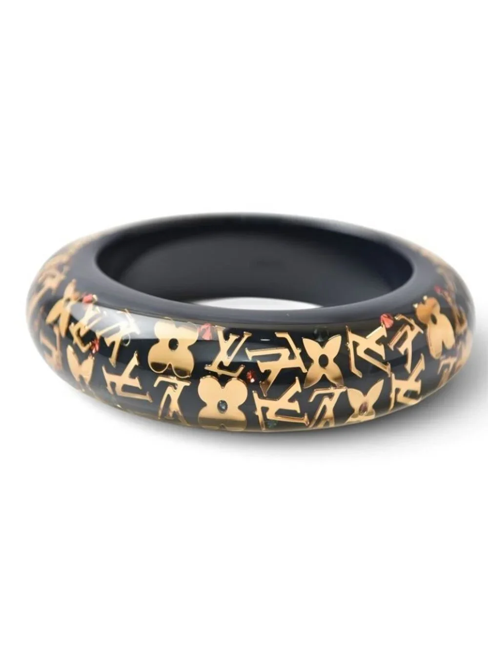 Louis Vuitton Bangle Bracelet Ankle John GM Black Gold